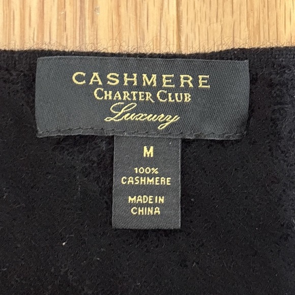 Charter Club Luxury Cashmere Black Crew Neck Sweater Women's Size Medium - Picture 3 of 8